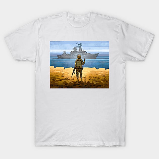 Russian Warship Go Fuck Yourself the Profit Goes to Humanitarian Help for Civilian Population of Ukraine T-Shirt by ZiggyPrint